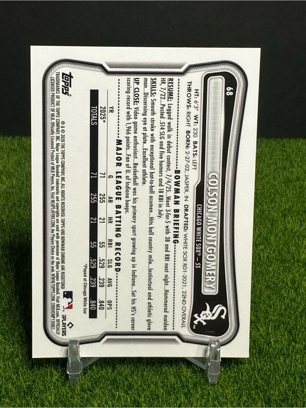 Colson Montgomery RC 2026 Bowman Chrome Mega IMAGE VARIATION SSP Mojo Refractor